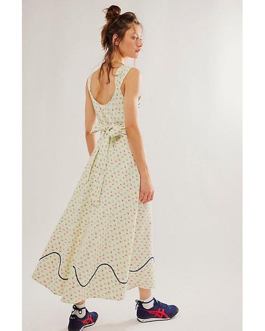 Free People Blue Sweet Hearts Midi At In Ivory Combo, Size: Xs