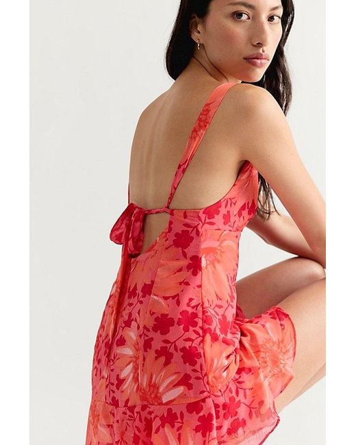 Free People Red Heat Of The Moment Mini Dress