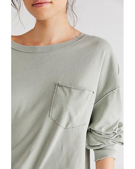 Free People Gray Fade Into You Tee