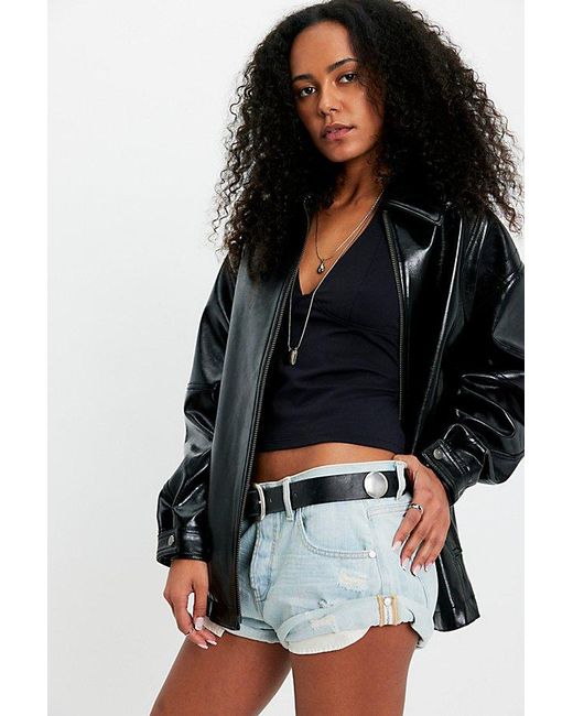 One Teaspoon Multicolor Bandits Low-Waist Denim Shorts