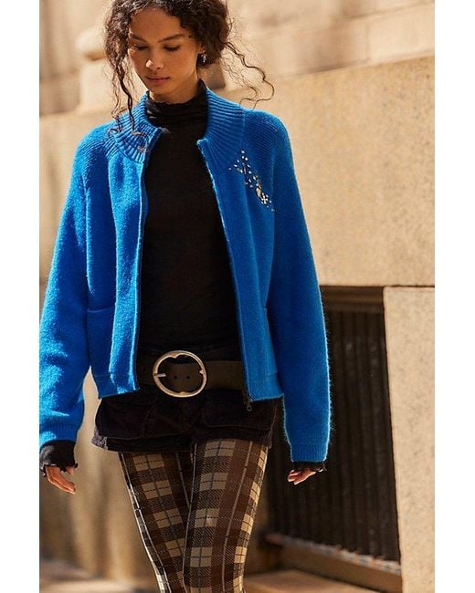 Free People Blue Highland Hues Tartan Tights