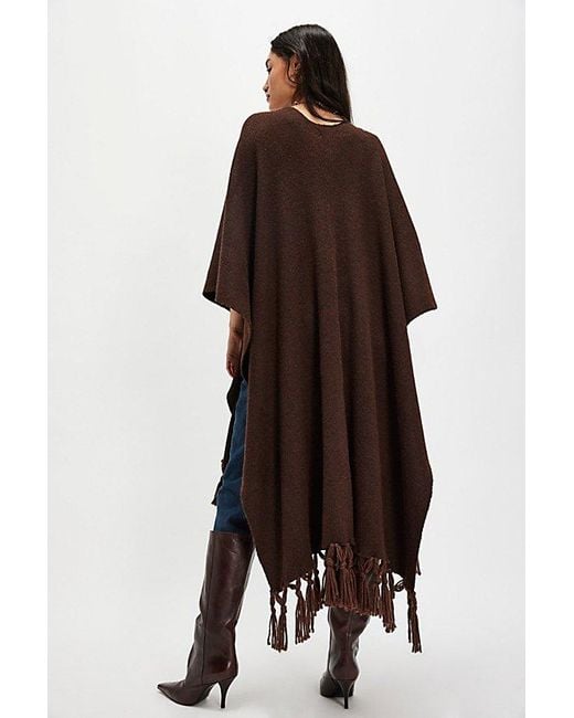Free People Brown Blanket Duster Wrap Top