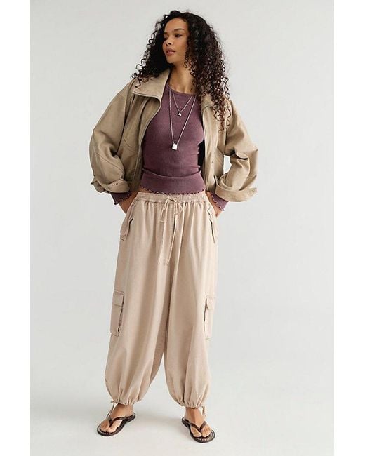 Free People Brown Easy Does It Long Sleeve Tee