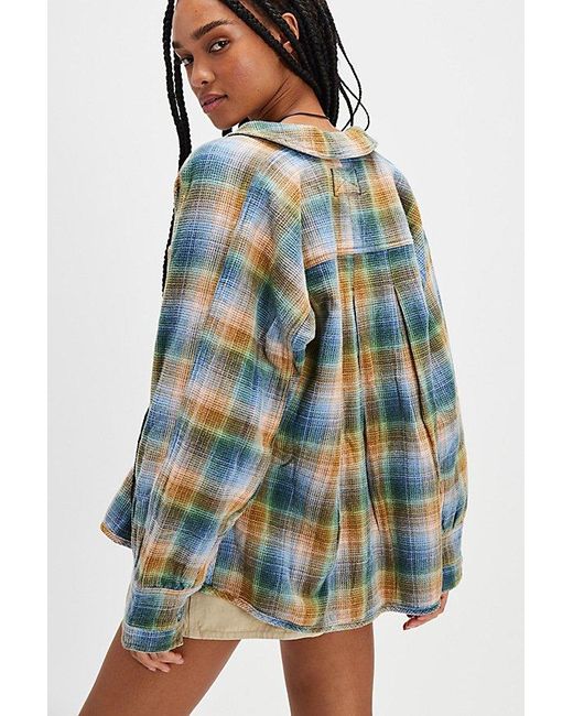 Free People Multicolor Cozy In Plaid Shirt