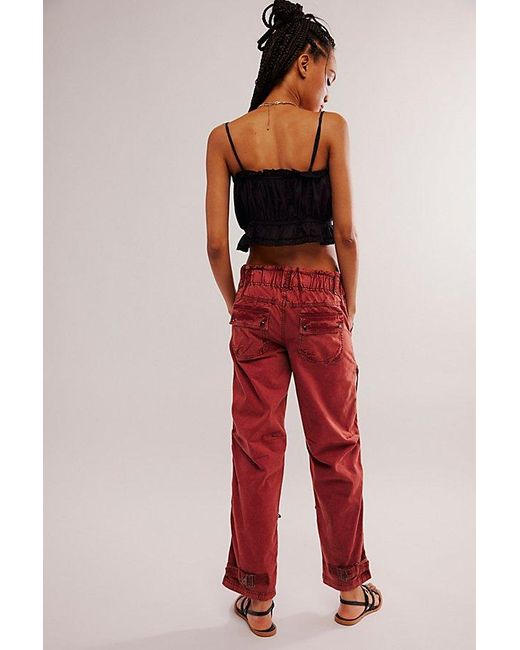 Free People Red Can't Compare Slouch Pants