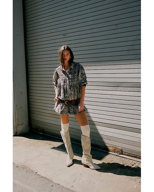 Free People Lucille Corduroy Mini Dress in Gray | Lyst