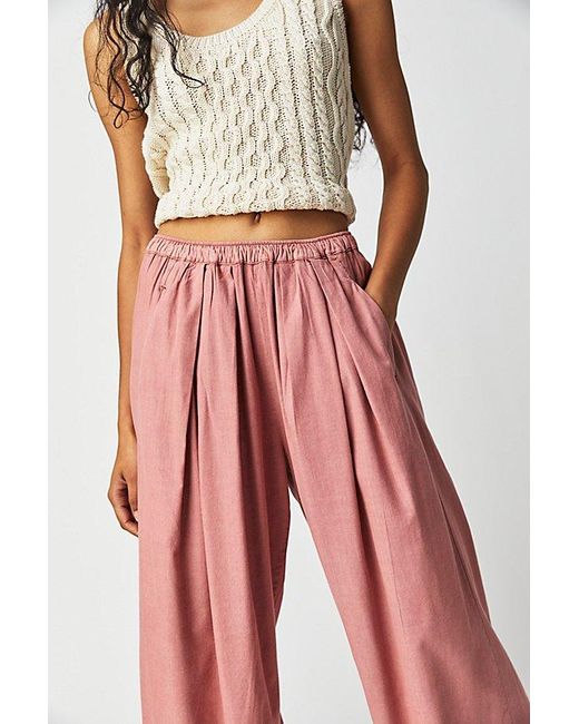 Free People Red To The Sky Parachute Pants At In Rose Smoke, Size: Xs