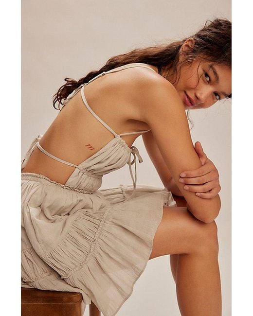 Free People Brown Taking Sides Mini Dress