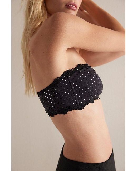 Intimately By Free People Black Charlie Lace Microfiber Bandeau By