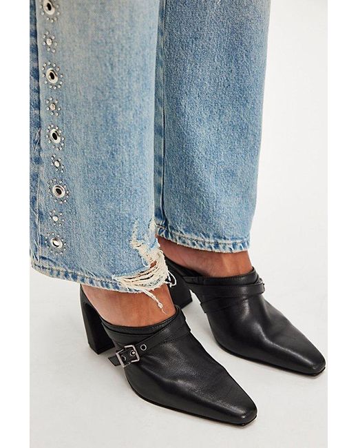 Free People Blue Date Night Heeled Mules