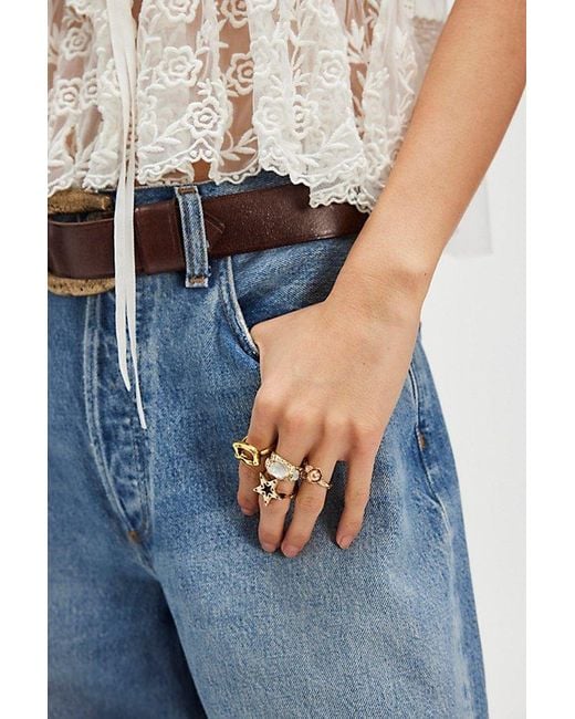 Free People Metallic Square Ring