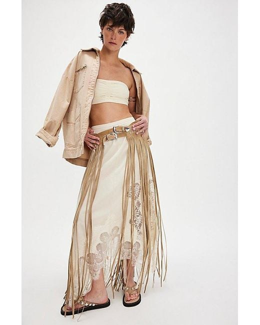 Urban Outfitters Natural Paris Texas Maxi Skirt Belt By