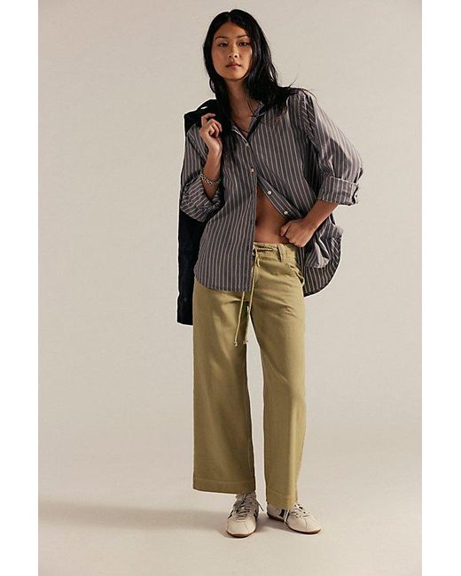 Free People Black Bodey Boyfriend Trousers