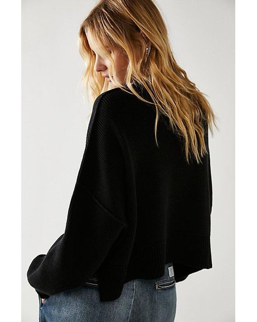 Free People Easy Street Crop Pullover At In Black, Size: Xs