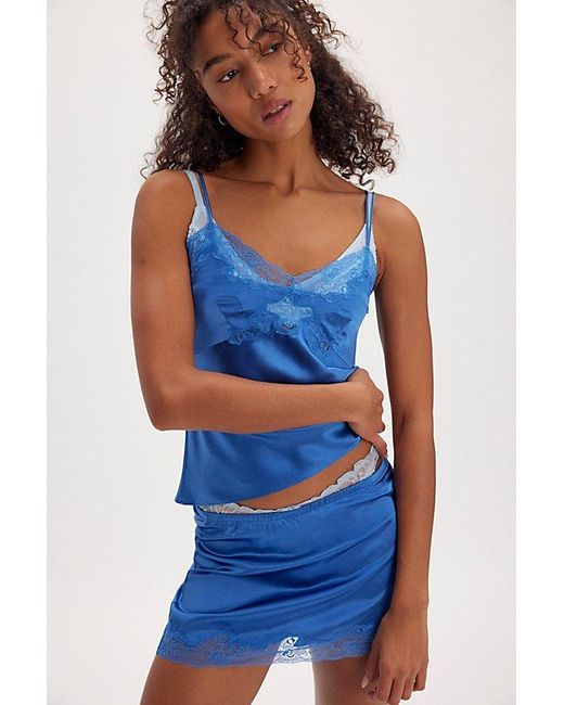Only Hearts Blue Silk Charmeuse Cami By