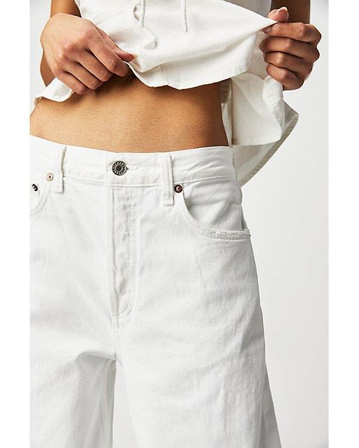 Agolde White Low-Rise Baggy Jeans
