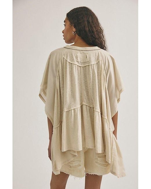 Free People Natural Daisy Chain Cotton-Linen Henley