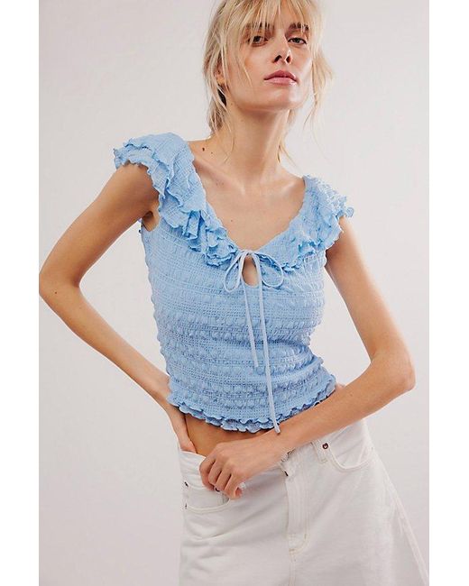 Free People Blue Love You More Tee