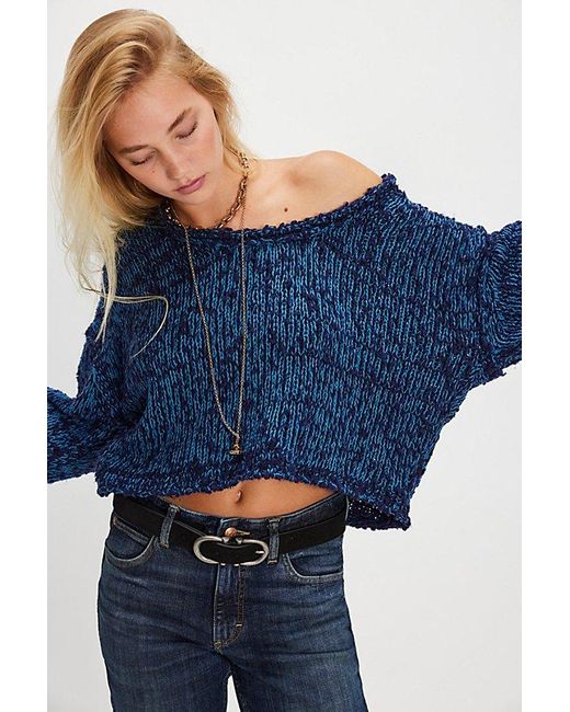Free People Blue Firefly Pullover