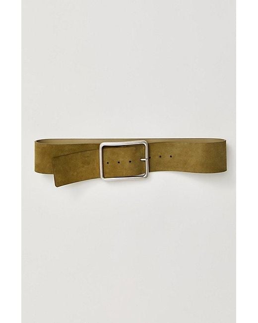 Free People Green Suede Hex Hip Belt