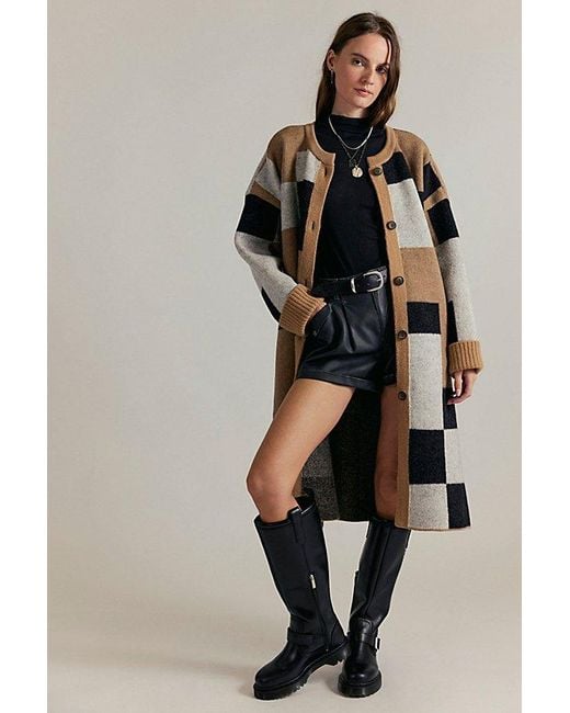 Free People Black Check Me Out Cardi
