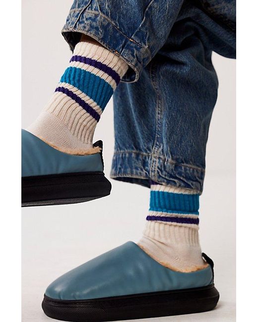 Free People Blue Retro Stripe Tube Socks