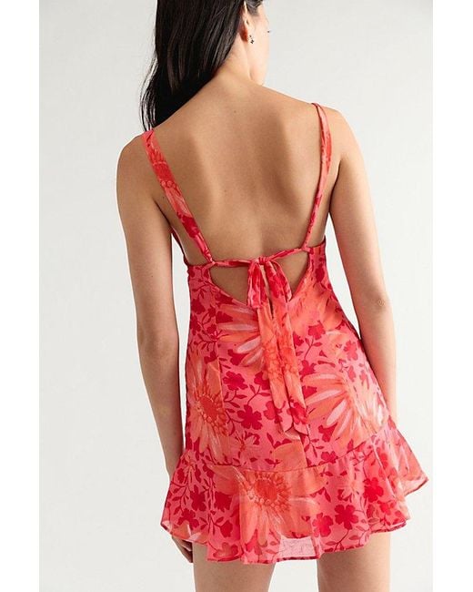Free People Red Heat Of The Moment Mini Dress
