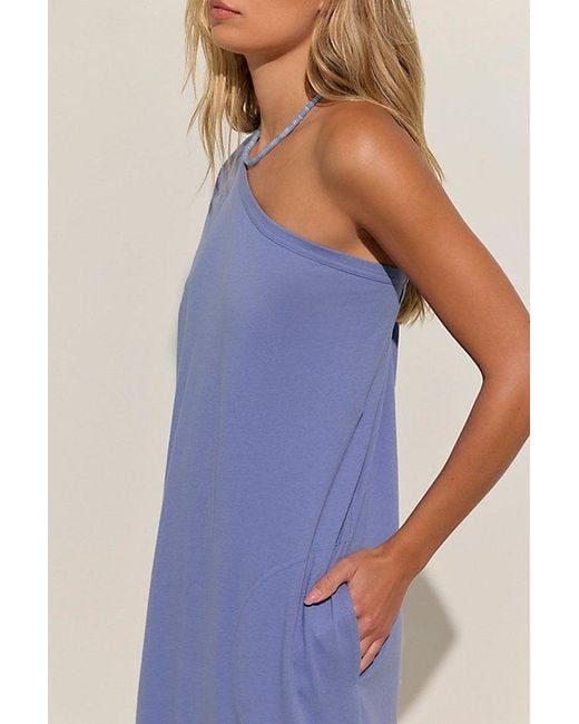 free-est Blue Saltaire Cotton-Jersey Maxi Dress By