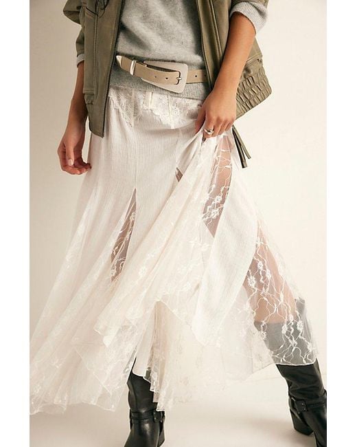 Free People Natural Nice To Meet You Maxi Slip Skirt By