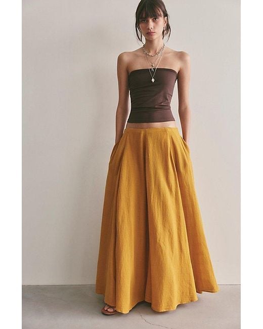 Free People Brown Ives Solid Maxi Skirt
