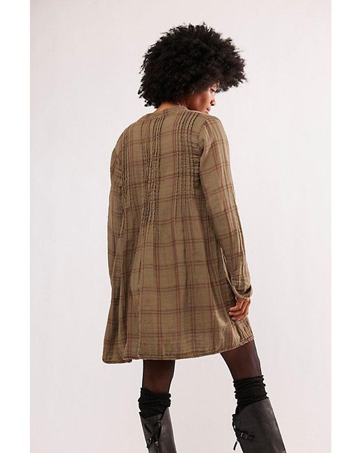CP Shades Brown Yoko Plaid Tunic At Free People In Olivetto, Size: Small