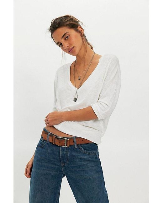 Free People Blue High Line Tee