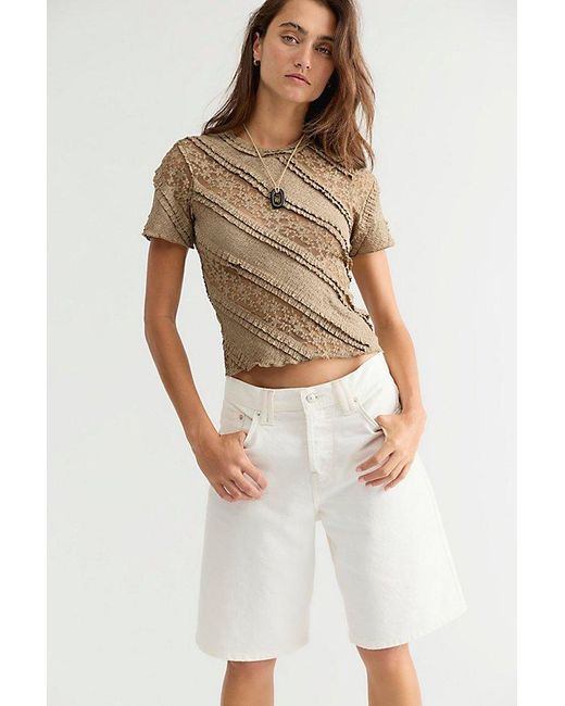 Free People Brown Solita Lace Top