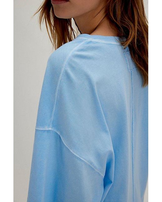 Free People Blue Perfect Oversized Tee