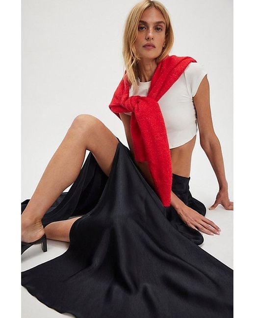 Free People Red Chilco Maxi Skirt