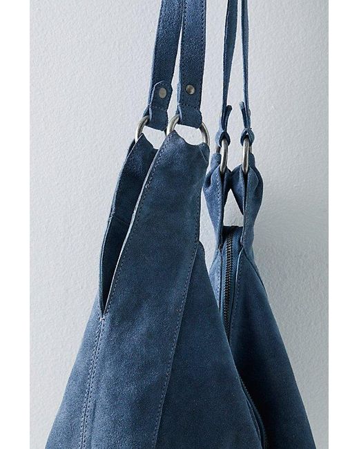 Free People Blue Roma Suede Tote Bag