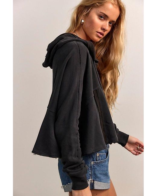 Free People Black Catching Waves Hoodie