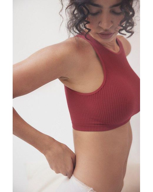 Free People Red One To Watch Seamless Micro Crop Tank