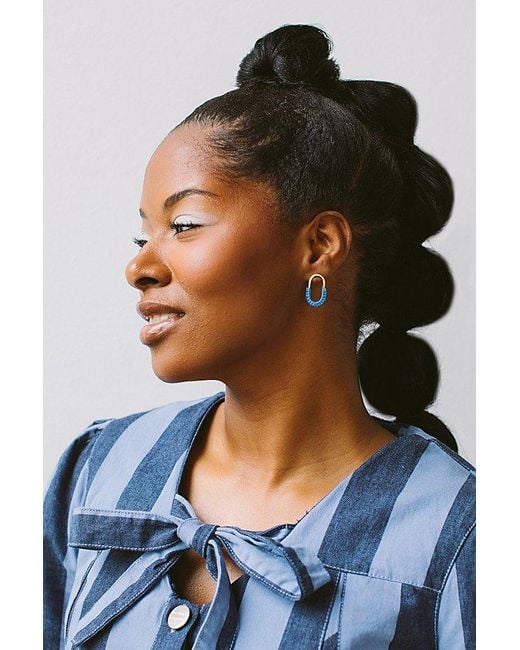 Twenty Two West Blue Mini Macramé Link Earrings