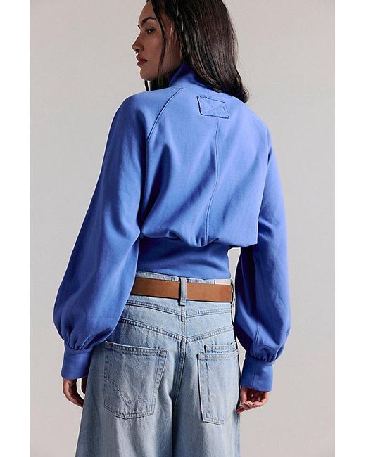 Free People Blue Fall Breeze Turtleneck Top