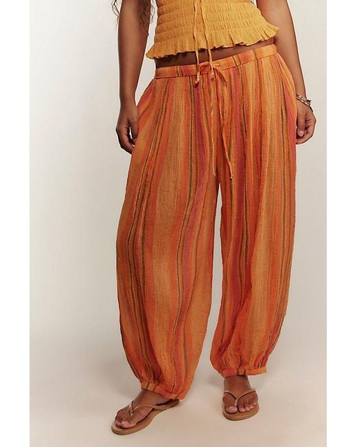 free-est Orange Playa Party Stripe Pants By