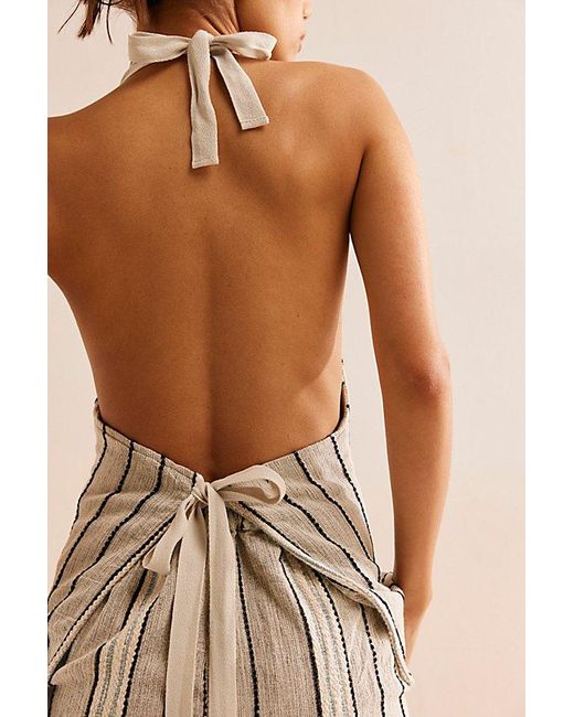free-est Gray Take Me To Paris Low-back Striped Set