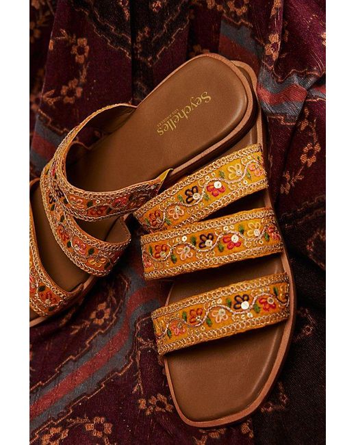 Seychelles Multicolor Hyacinth Embroidered Sandals
