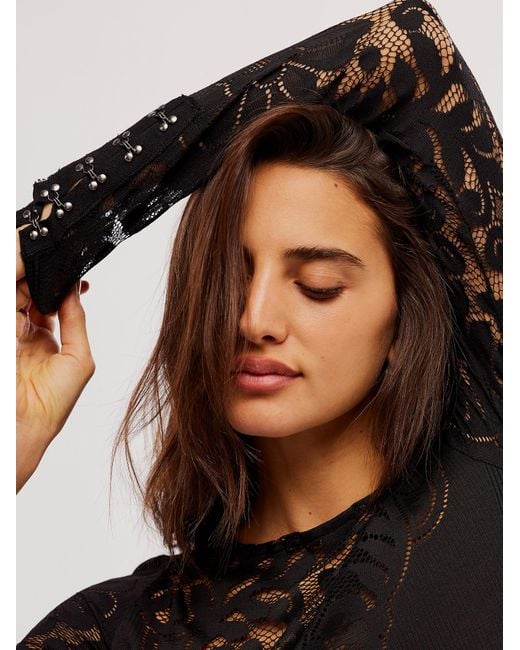 Free People Wild Roses Top in Black Lyst Free People Wild Roses Top in Black Lyst