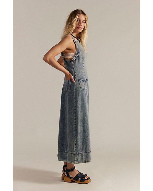 Free People Dex Denim Midi Dress in Blue | Lyst