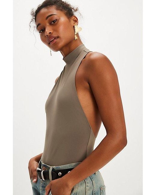 Intimately By Free People Brown Alyssa Extreme T-Back Bodysuit By