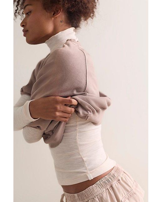 Intimately By Free People Brown Keeping It Light Ribbed Turtleneck Top By