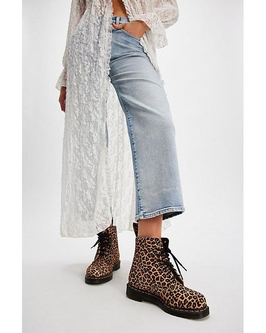 Dr. Martens Blue 1460 Pascal Hair On Lace-Up Boots