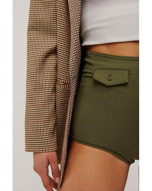 Intimately By Free People Green Downtown Pocket Shortie-briefs