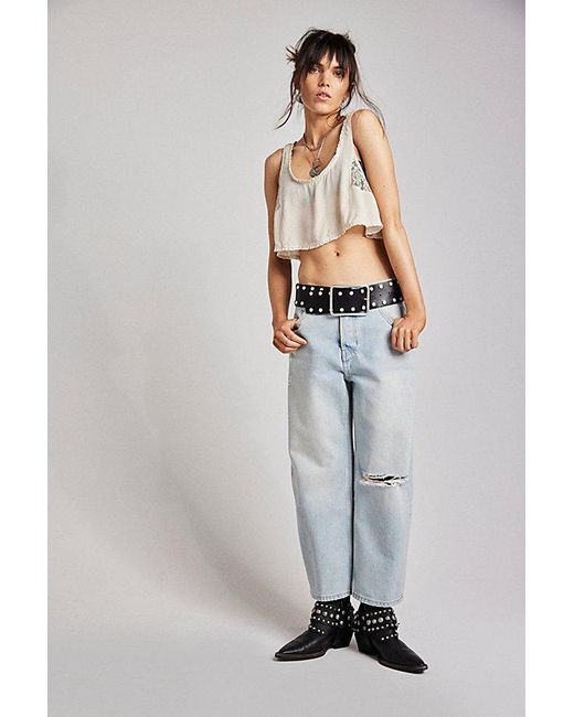 Free People Gray Deep Trance Dropped Boyfriend Jeans